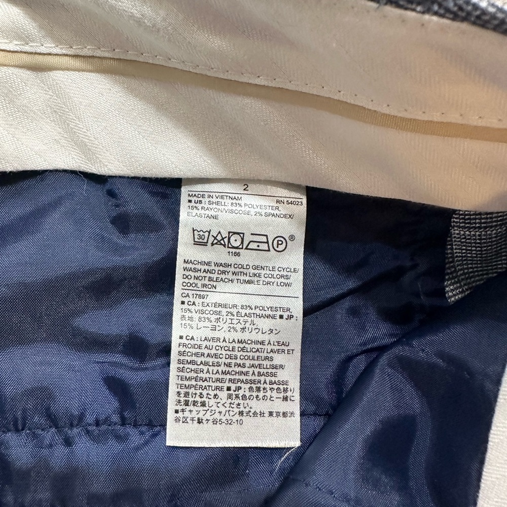 Women’s Banana Republic Navy & White Windowpane Ryan Dress Pants - Picture 7 of 8
